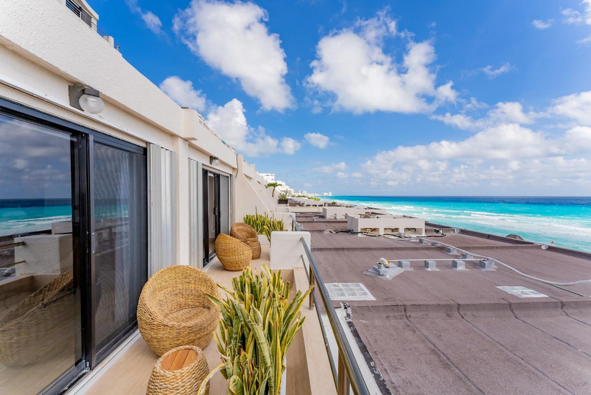 Amazing Caribbean Ocean View At Villas Marlin In Cancun Ngoại thất bức ảnh